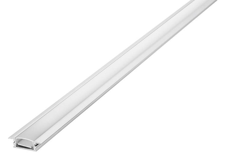 Integral LED 1M IP65 Recessed Aluminium Profile for Strips, Frosted Diffuser, for Max 10mm Width Strip, 8.7mm Depth - LED Direct