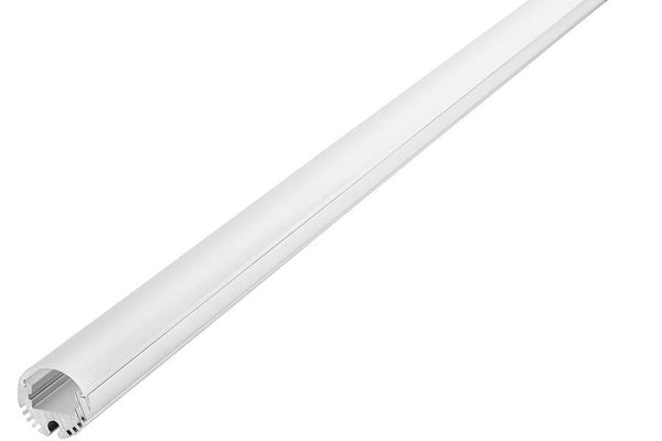 Integral LED 2M 20.8mm Diameter Round Aluminium Profile for Strips, Frosted Diffuser, for Max 12mm Width Strip - LED Direct