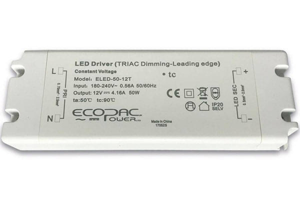 Integral LED 50W Constant Voltage LED Driver, 180-240VAC to 24VDC, Triac Mains Dimming using leading edge dimmer - LED Direct