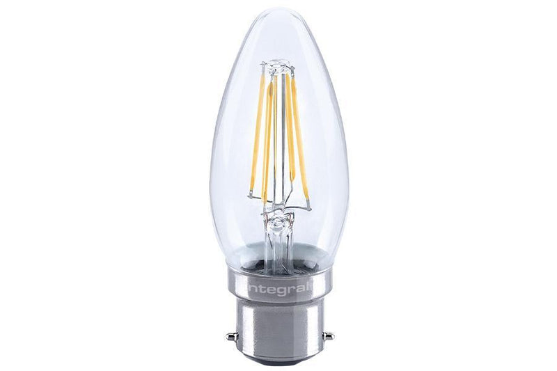 Integral LED Candle Bulb Filament Omni Lamp B22 4.5W (40W) 2700K 470lm Dimmable 300 deg Beam Angle - LED Direct