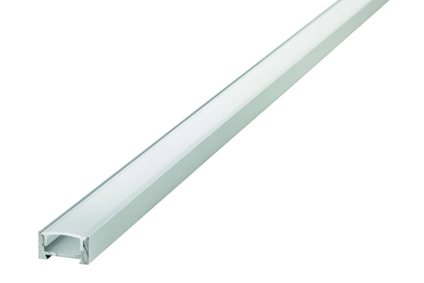 Integral LED 1M Surface Mounted Aluminium Profile for Strips, Frosted Diffuser, for Max 12mm Width Strip - LED Direct