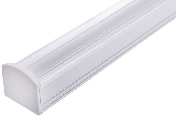 Integral LED 2M Surface Mounted Aluminium Profile for Strips, Clear diffuser (cover), endcaps and mounting clips included for 12mm width strips - LED Direct