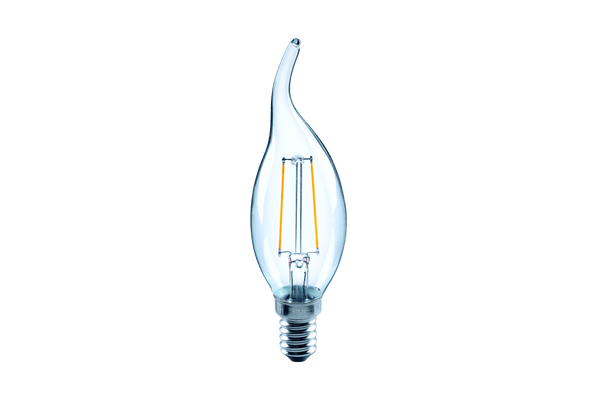 Integral LED Candle Bulb Filament Flame Tip Omni Lamp E14 2W (23W) 2700K 230lm Non-Dimmable 300 deg Beam Angle - LED Direct