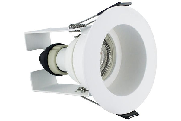 Integral LED Evofire 70mm cut-out Fire Rated Downlight Recessed White with Insulation Guard and GU10 Holder - LED Direct