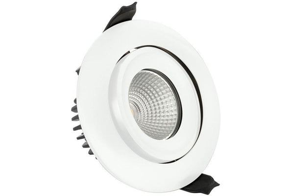 Integral LED Lux Fire 92mm cut-out IP65 Fire Rated Tiltable Downlight 6W (40W) 3000K 430lm 36 deg beam angle Dimmable - LED Direct