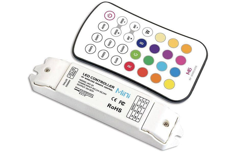 Integral LED RF Wireless RGB Receiver with Button Remote Controller - LED Direct