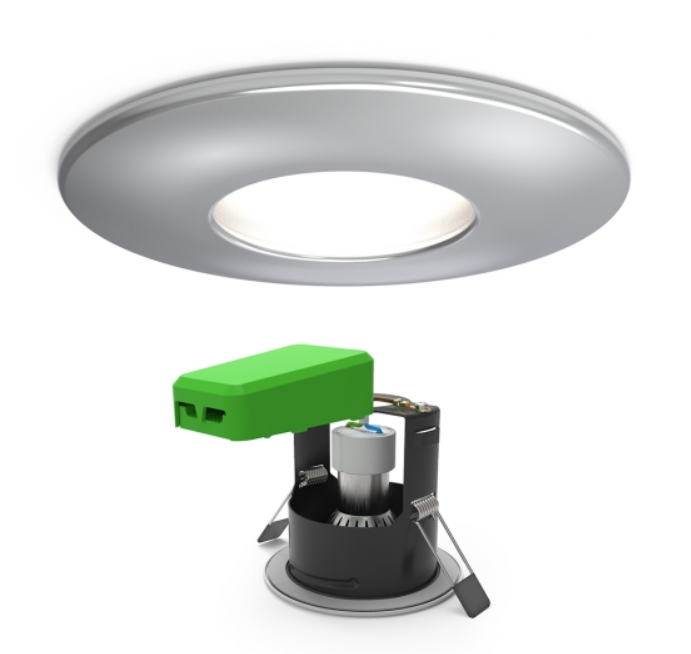 4lite IP65 Fire Rated Downlight GU10 Holder Chrome - LED Direct