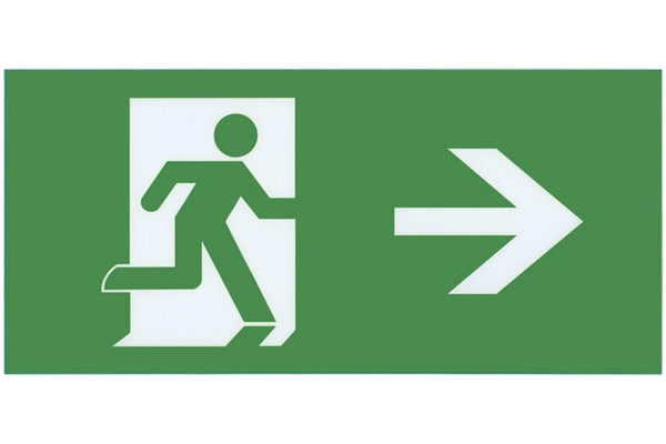 Integral LED Emergency Exit Sign legend for ILEMES006 (Right arrow) - LED Direct