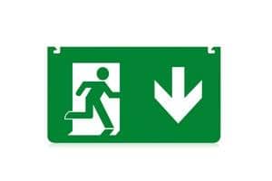 Integral LED Multi-Fit 26m Emergency Exit Sign Blade (Down) - LED Direct