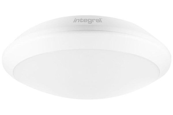 Integral LED Tough-Shell+ Bulkhead (White) 24W 4000K 2500lm IK10 with adjustable Microwave Sensor - LED Direct
