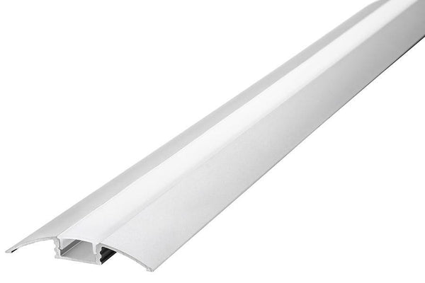 Integral LED 1M Floor Surface Mounted Aluminium Profile for Strips, Frosted Diffuser, for Max 12mm Width Strip - LED Direct