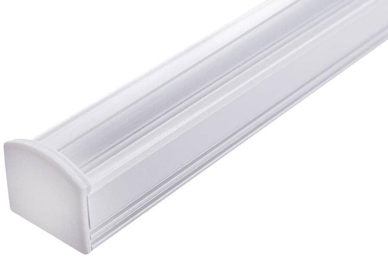 Integral LED 1M Surface Mounted Aluminium Profile for Strips, Clear diffuser (cover), endcaps and mounting clips included for 12mm width strips - LED Direct