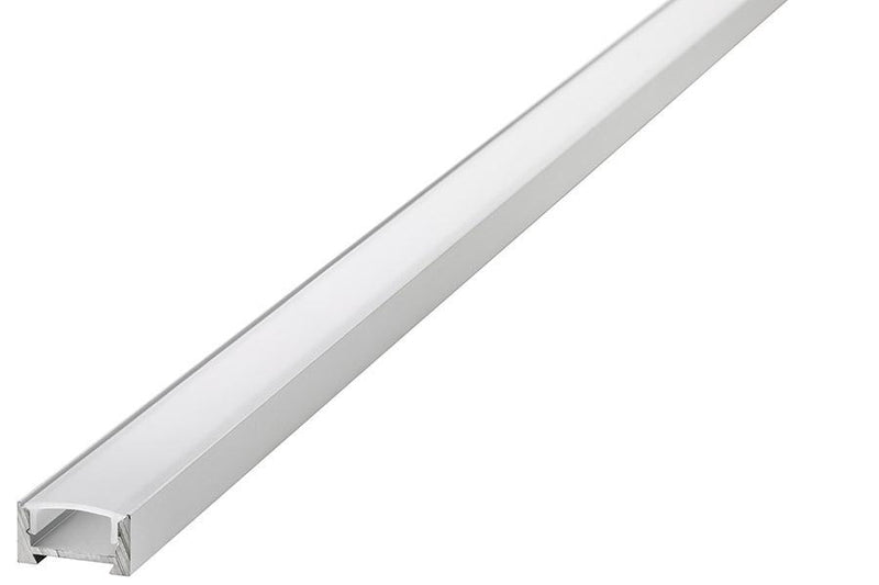 Integral LED 2M Surface Mounted Aluminium Profile for Strips, Frosted Diffuser, for Max 12mm Width Strip - LED Direct