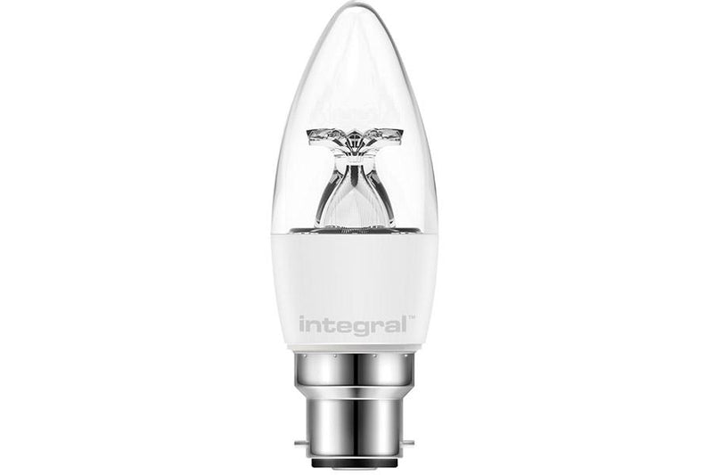 Integral LED Candle Bulb 5.5W (40W) 2700K 470lm B22 Non-Dimmable Clear Lamp - LED Direct