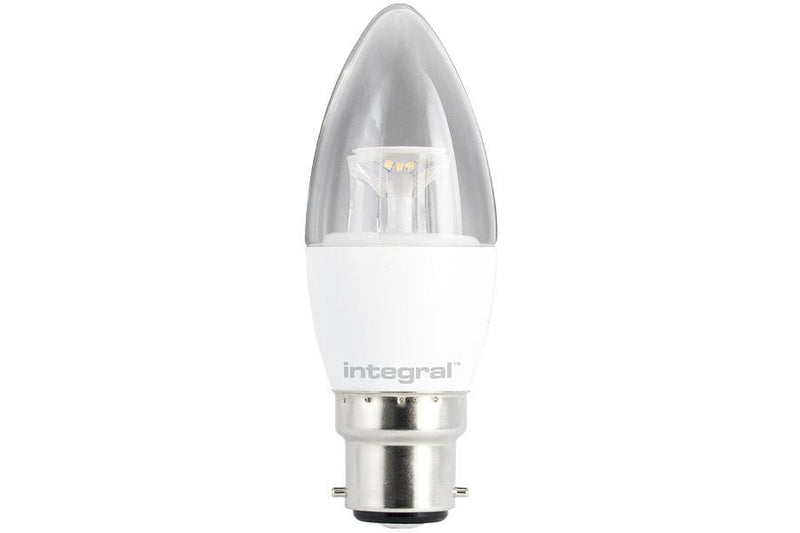 Integral LED Candle Bulb 5.6W (40W) 5000K 500lm B22 Dimmable Clear-Lamp - LED Direct