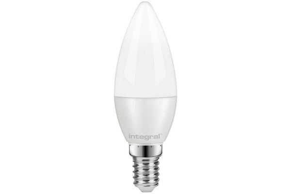 Integral LED Candle Bulb 5.6W (40W) 5000K 520lm E14 Dimmable Frosted Lamp - LED Direct