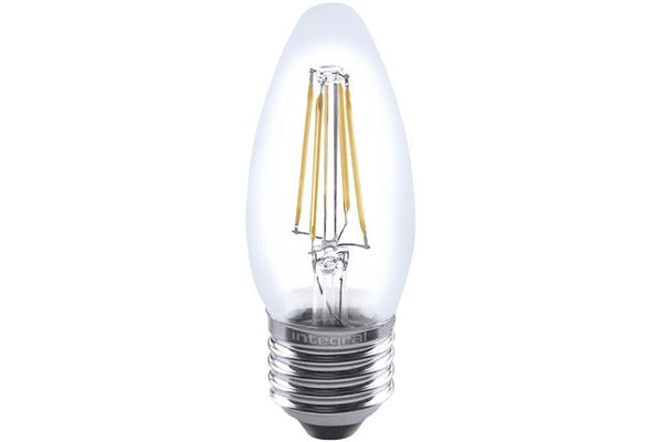 Integral LED Candle Bulb Full Glass Omni-Lamp 4W (40W) 2700K 470lm E27 Non-Dimmable 300 deg Beam Angle - LED Direct