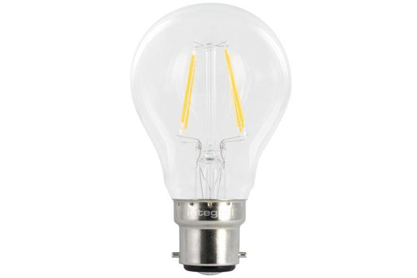 Integral LED Classic Globe (GLS) Full Glass Omni-Lamp 4W (40W) 2700K 470lm B22 Non-Dimmable 300 deg Beam Angle - LED Direct
