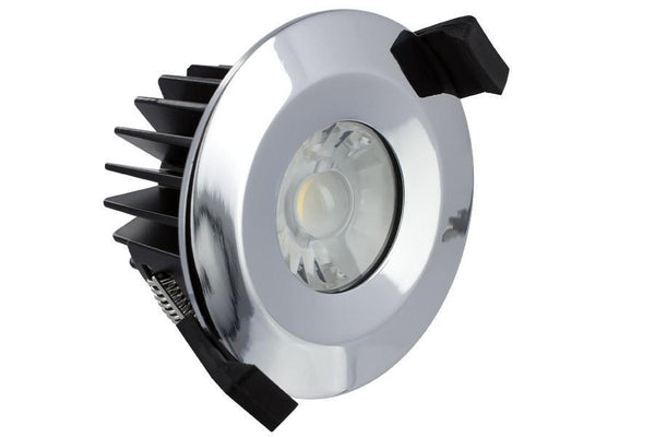 Integral LED Low-Profile Downlight IP65 Fire Rated 6W 4000K Dimmable with Chrome Bezel - LED Direct