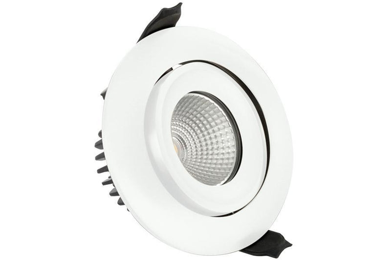 Integral LED Lux Fire 92mm cut-out IP65 Fire Rated Tiltable Downlight 11W (61W) 3000K 900lm 55 deg beam angle Dimmable - LED Direct
