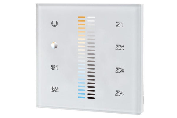 Integral LED RF Colour Temperature Change Wall-mounted Touch Remote 4 Zone - LED Direct