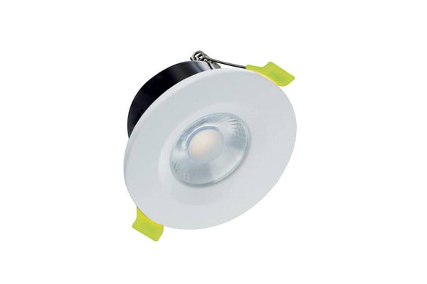 Integral J-Series IP65 Low-Profile Fire Rated Downlight 6W 600lm 3000K 68mm Cut-out Dimmable White Bezel - LED Direct