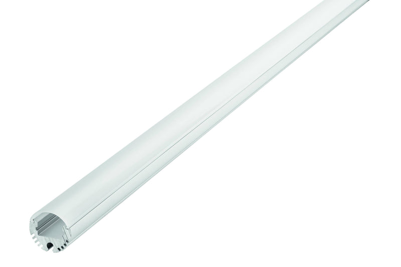 Integral LED 1M 20.8mm Diameter Round Aluminium Profile for Strips, Frosted Diffuser, for Max 12mm Width Strip - LED Direct