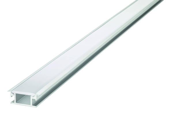Integral LED 1M Floor Recessed Aluminium Profile for Strips, Frosted diffuser, for Max 12mm Width Strip, 11mm Depth - LED Direct
