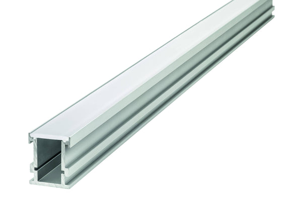 Integral LED 1M Floor Recessed Aluminium Profile for Strips, Frosted Diffuser, for Max 12mm Width Strip, 26.1mm Depth - LED Direct