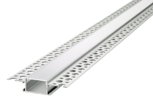 Integral LED 1M Plaster-in Aluminium Profile for Strips, Frosted Diffuser, for Max 2 x 10mm Width Strip - LED Direct