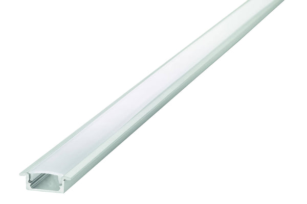 Integral LED 1M Recessed Aluminium Profile for Strips, Frosted Diffuser, for Max 12mm Width Strip - LED Direct