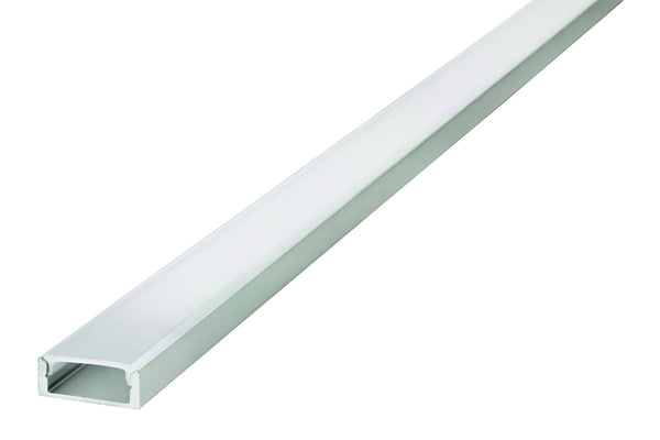 Integral LED 1M Surface Mounted Aluminium Profile for Strips, Frosted Diffuser, for Max 16mm Width Strip - LED Direct