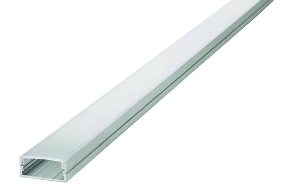 Integral LED 1M Surface Mounted Aluminium Profile for Strips, Frosted Diffuser, for Max 2 x 8mm Width Strip - LED Direct