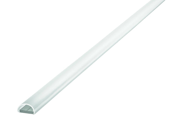 Integral LED 1M Surface Mounted Aluminium Profile for Strips, Round Frosted Diffuser, for Max 10mm Width Strip - LED Direct