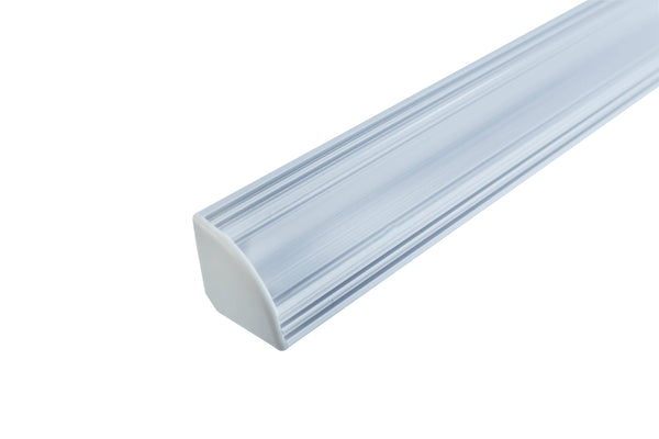 Integral LED 2M Corner Surface Mounted Aluminium Profile for Strips, Clear diffuser (cover), endcaps and mounting clips included for 12mm width strips - LED Direct