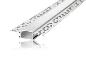 Integral LED 2M Plaster-in Aluminium Profile for Strips, Frosted Diffuser, for Max 2 x 10mm Width Strip - LED Direct