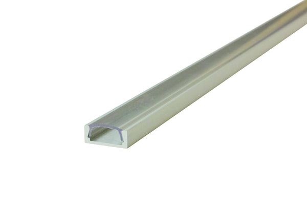 Integral LED 2M Thin Surface Mounted Aluminium Profile for Strips, Clear diffuser (cover) included - LED Direct