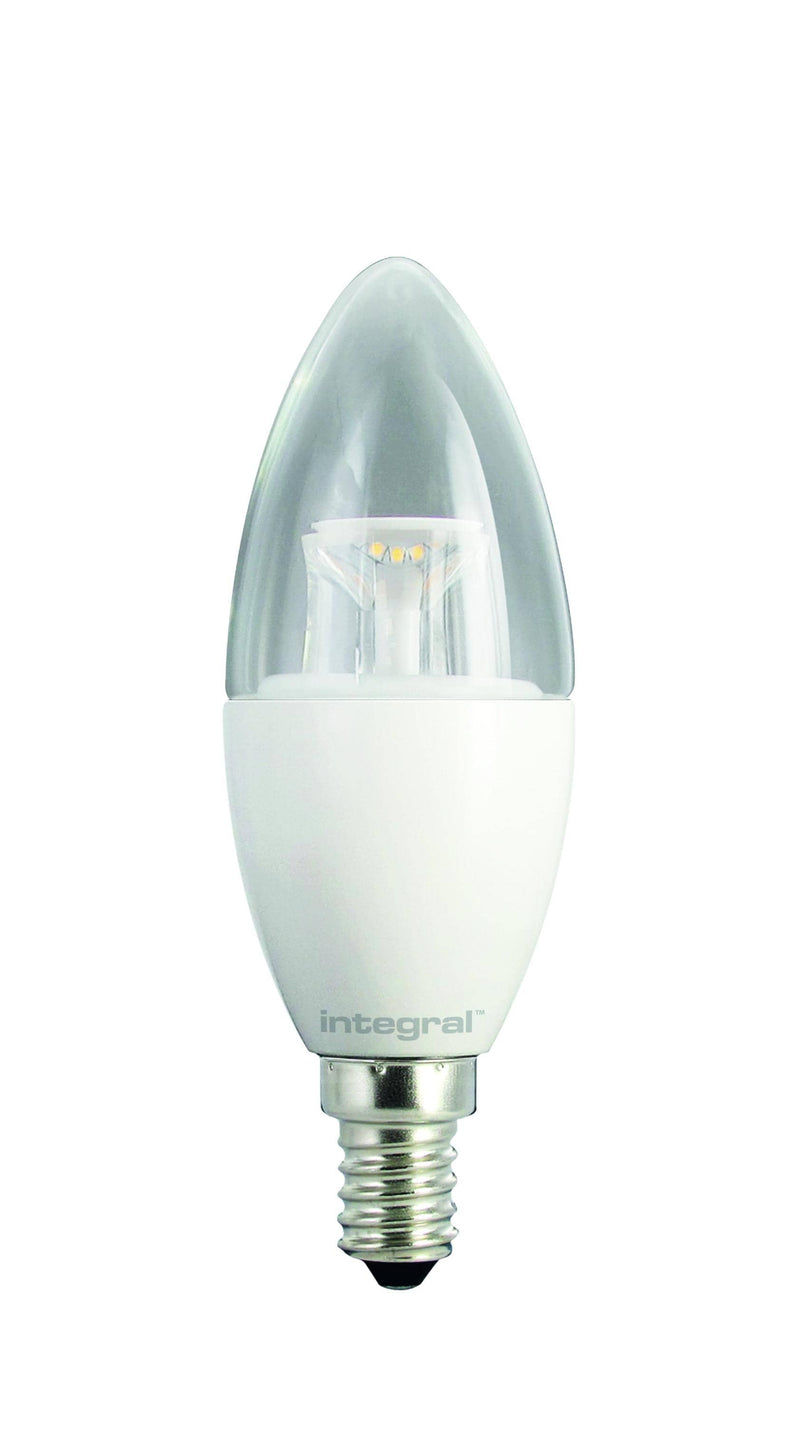 Integral LED Candle 5.6W (40W) 5000K 500lm E14 Dimmable Clear-Lamp - LED Direct