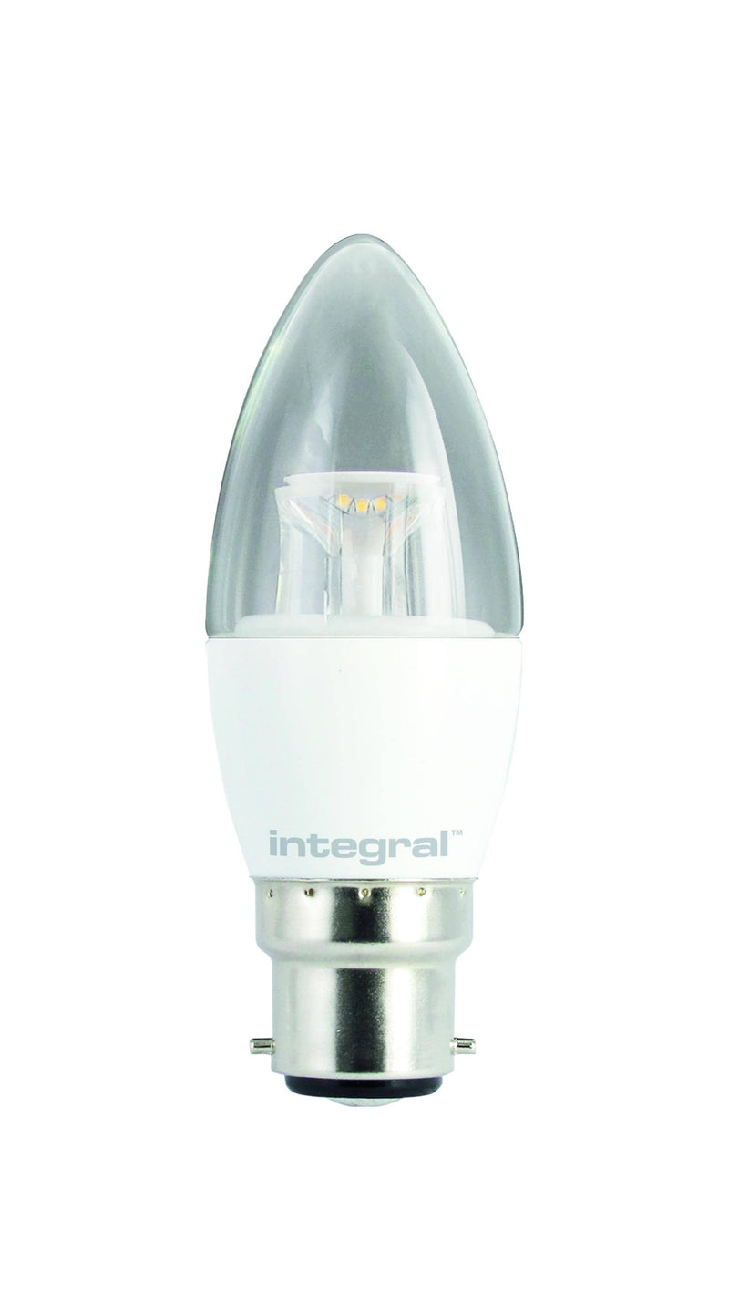 Integral LED Candle Bulb 5.6W (40W) 2700K 470lm B22 Dimmable Clear-Lamp - LED Direct