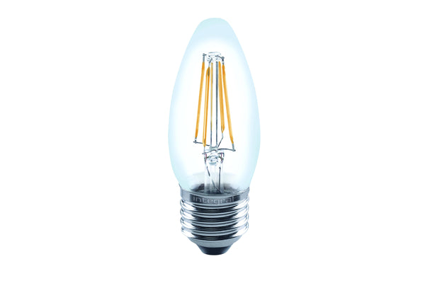 Integral LED Candle Bulb Full Glass Omni-Lamp 4.5W (40W) 2700K 470lm E27 Dimmable 300 deg Beam Angle - LED Direct