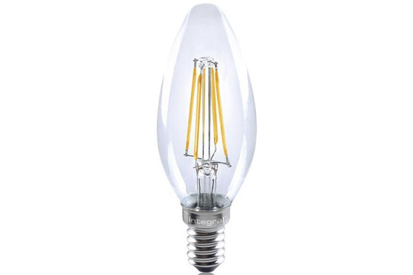 Integral LED Candle Bulb Full Glass Omni-Lamp 4W (36W) 2700K 470lm E14 Non-Dimmable 300 deg Beam Angle - LED Direct