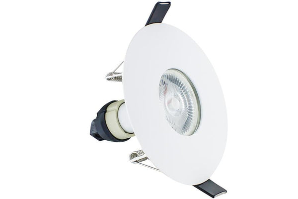 Integral LED Evofire 70mm-100mm cut-out Fire Rated Downlight Round White with GU10 Holder - LED Direct