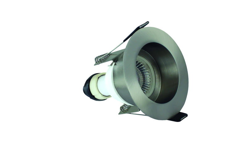 Integral LED Evofire 70mm cut-out Fire Rated Downlight Recessed Satin Nickel with GU10 Holder - LED Direct