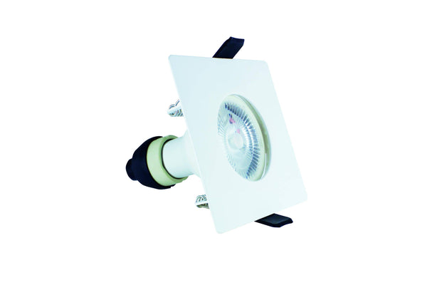 Integral LED Evofire 70mm cutout Fire Rated Static Downlight Square White GU10 Holder - LED Direct