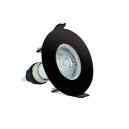 Integral LED Evofire Round 70mm cut-out Fire Rated Downlight Round Black with GU10 Holder - LED Direct