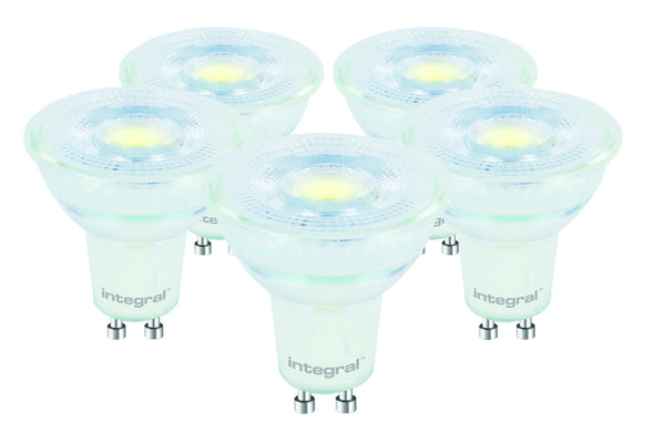 Integral LED GU10 Glass PAR16 4.7W (53W) 6500K 425lm Non-Dimmable Lamp - 5 PACK - LED Direct