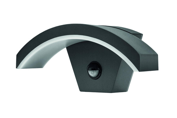 Integral LED Outdoor Curve Wall Light 8W 3000K 360lm IP54 with Integrated PIR sensor - LED Direct