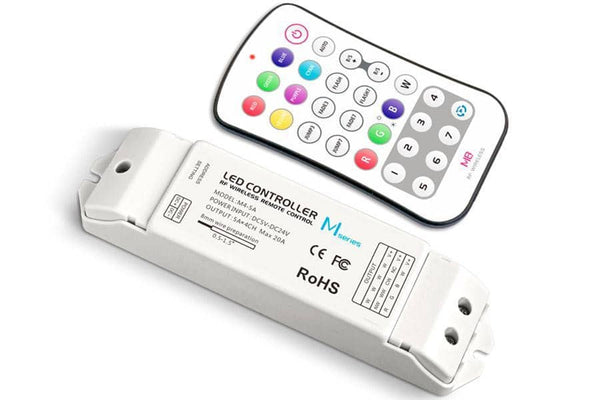 Integral LED RF Wireless RGBW Receiver with Button Remote Controller - LED Direct