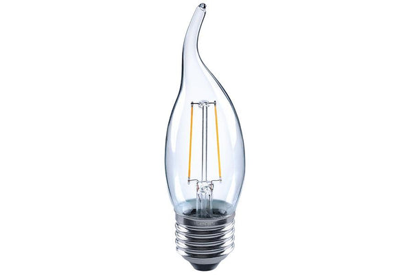 Integral LED Candle Bulb Filament Flame Tip Omni Lamp E27 2W (25W) 2700K 230lm Non-Dimmable 300 deg Beam Angle - LED Direct