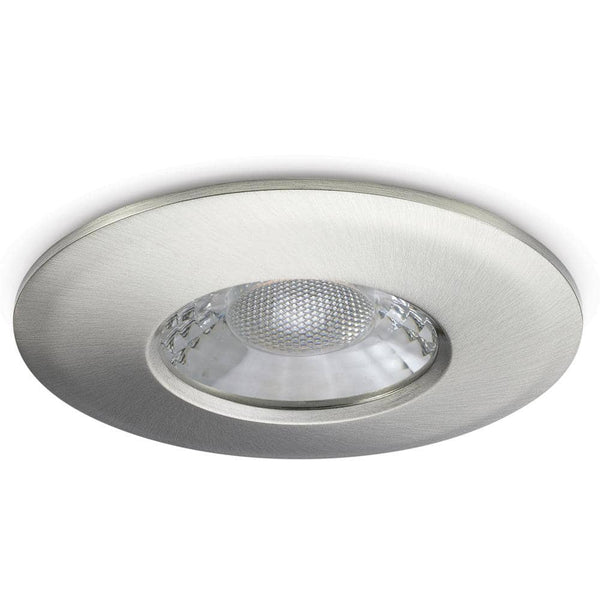 JCC V50 Fire-rated LED downlight 7W 650lm IP65 Brushed Nickel - LED Direct